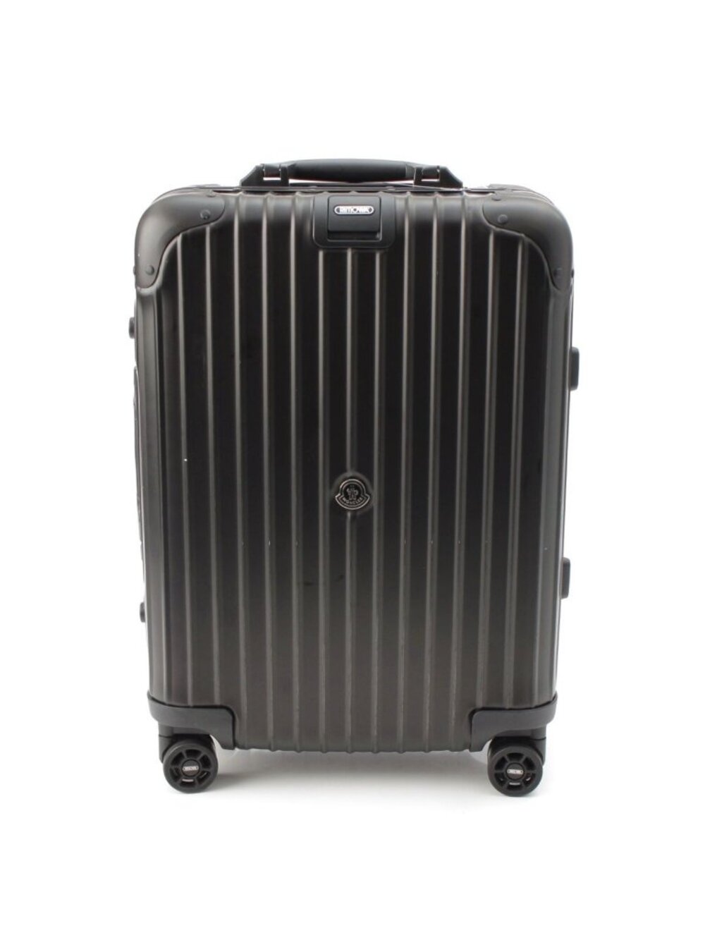 Moncler Rimowa Topaz Stealth Topas Aluminum Suitcase Carry Case Black Travel Bag